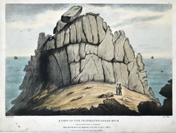 View of the Celebrated Logan Rock near the Land's End in Cornwall Taken after the Rock was Displaced on the 8th April, 1824