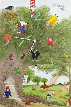 Clock with Cartoon Characters