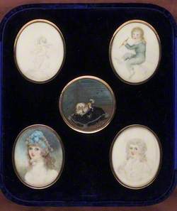 A Cased Group of Five Oval Miniatures