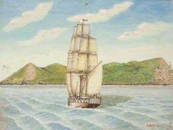 HMS 'Bounty' Nearing Pitcairn