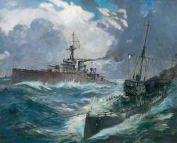 HMS 'Conqueror' and Escort in the North Sea