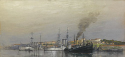 Italian Cruiser Napoli and HMS Queen, Taranto