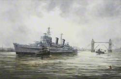 HMS 'Belfast' Arriving in the Pool of London
