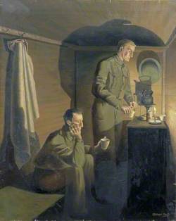 Home Guards Brewing Tea Just before Dawn