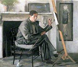 Self Portrait Seated at an Easel