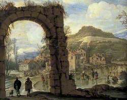 Winter Scene with an Arch
