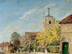 St Peter's Church, Sandwich, Kent, with Laburnum Tree