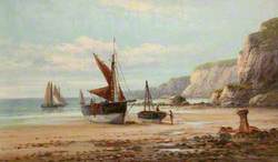 Shore Scene with Boats in Cornwall
