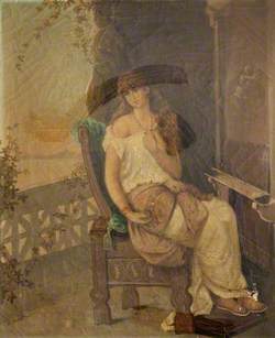 A Lady Seated on a Balcony