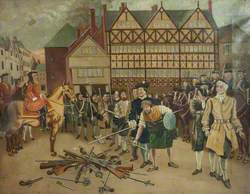 Jacobite Troops Surrendering Their Arms to General Wills in Preston Market Place, 1715