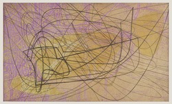 Abstract Composition Black Against Yellow and Magenta