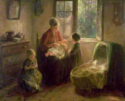 Dutch Interior with Mother and Children