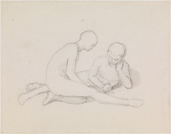 Two Boys Playing a Game on the Ground