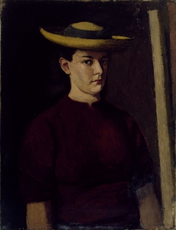 Portrait of a Girl Wearing a Straw Hat