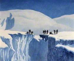 Auldjo's Party at a Crevasse, a Dangerous Part of the Glacier