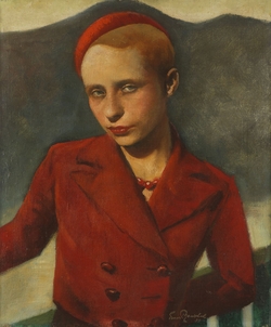 Christl in ihrer roten Baskenmütze (Christl in Her Red Beret)