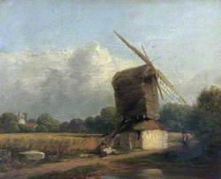 Cornfield with a Windmill