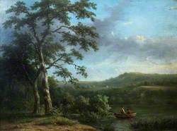 River Scene with Men in a Boat