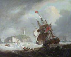 Ships off Holyhead at the Beginning of a Storm