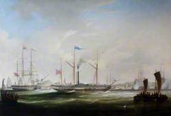 SS 'James Wyatt' Towing the Royal Yacht, 'Royal George' on the Visit of George IV to Edinburgh, August 1824