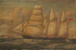 Three-Masted Sailing Ship off the Coast