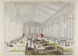 Hospital Ward with St John Ambulance and British Red Cross Nurses