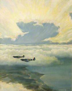 Two Spitfires in Flight