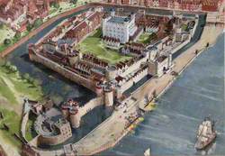 Artist's Impression of the Tower of London Site, 1700