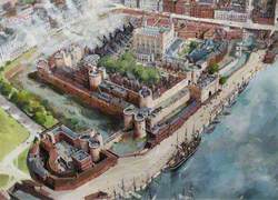 Artist's Impression of the Tower of London Site, 1841