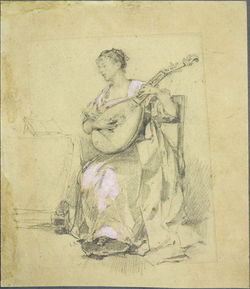 Seventeenth/Eighteenth Century Woman Playing Lute