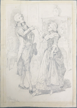 Dancing Couple in Eighteenth Century Costume