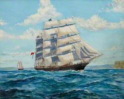 'Cutty Sark' as a Wool Clipper off Sydney Heads, Australia