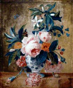 A Delft Vase with Flowers