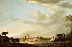 Landscape with Cattle and Figures
