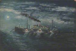 A Hospital Ship Anchored at Night, 1945