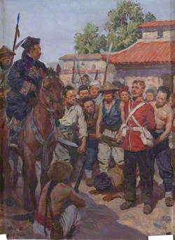 Private John Moyse, The 3rd (East Kent, The Buffs) Regiment of Foot, Refusing to Kow-Tow before the Tartar Mandarin Tsan-koo-lin-sin, 2nd China War, 1860