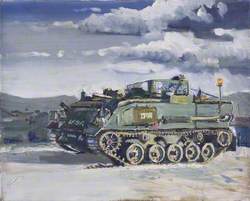 AFV in Snow in the Carpark of 215 Signal Squadron