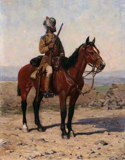 A Mounted Sowar in Drab Full Dress, Guides Cavalry