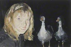 Self Portrait with Two Gossipy Birds