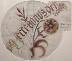 Design for 'Ecce Agnus Dei' Embroidered Piano Cover