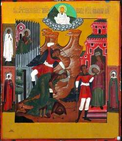 Icon with the Beheading of John the Baptist