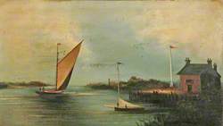 Wherry and Yacht on a Broad
