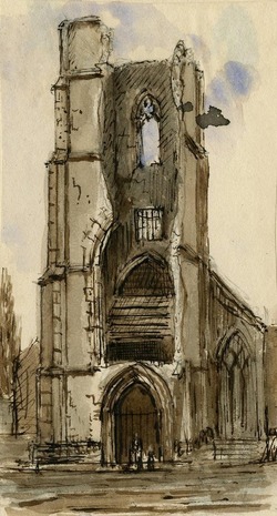 North Walsham Church, ruined tower