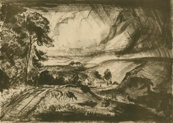 Landscape based on a painting in the Glynn Vivian Art Gallery, Swansea