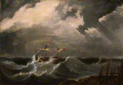 Saving the Crew of the Brig 'Leipzig', Wrecked on Yarmouth Bar, on 7th December 1815
