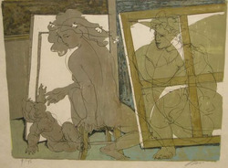 Mere et Enfant dans l'Atelier du Peintre