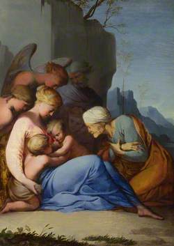 Holy Family with the Infant Saint John the Baptist, Saint Elizabeth and Three Figures