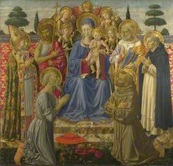 The Virgin and Child Enthroned among Angels and Saints