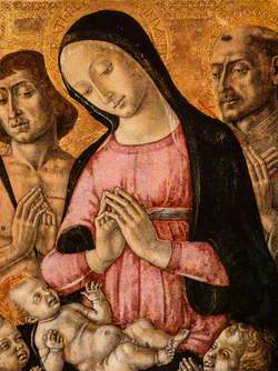 The Virgin and Child with Saint Sebastian, Saint Francis and Angels