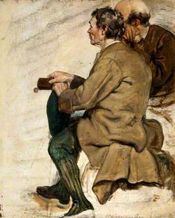 Two Seated Men (Study for 'The Covenanters' Baptism')